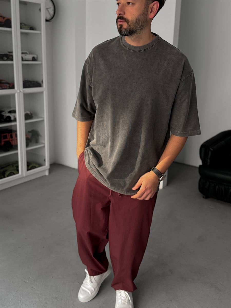 Anthracite Basic Washed Oversize T-Shirt JJ-295