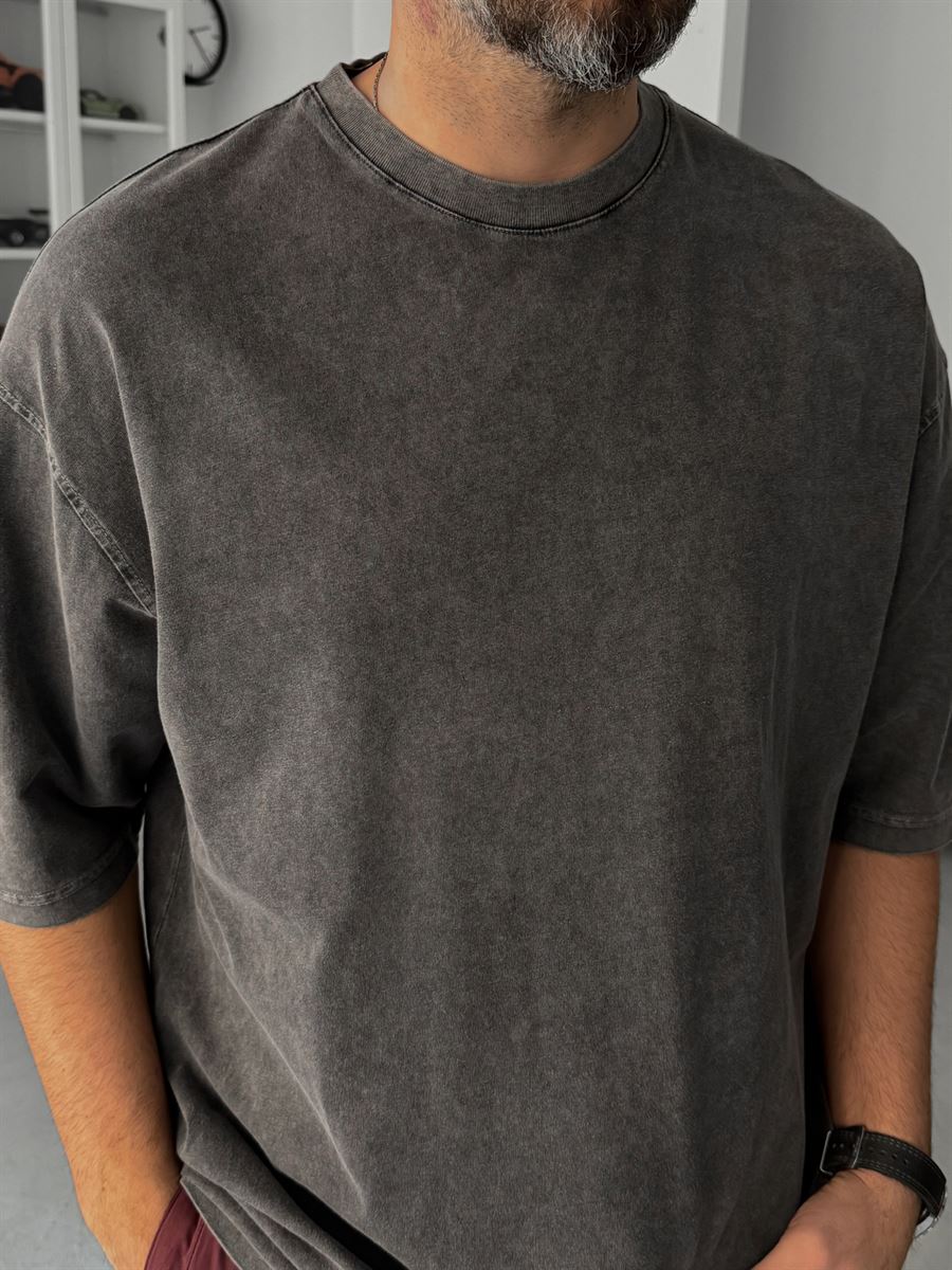 Anthracite Basic Washed Oversize T-Shirt JJ-295