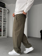 Khaki Slim Fit Trousers JJ-118