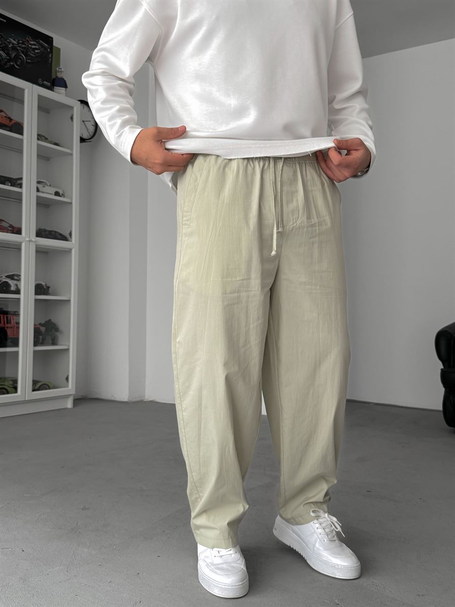 Light Green Slim Loose Fit Trousers JJ-118