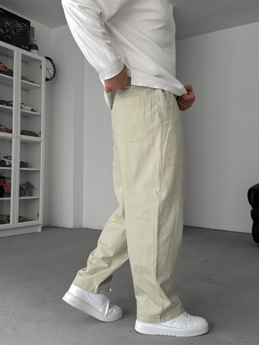 Light Green Slim Loose Fit Trousers JJ-118