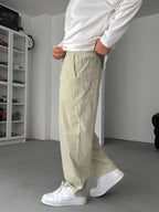 Light Green Slim Loose Fit Trousers JJ-118