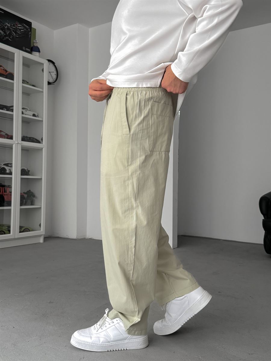 Light Green Slim Loose Fit Trousers JJ-118