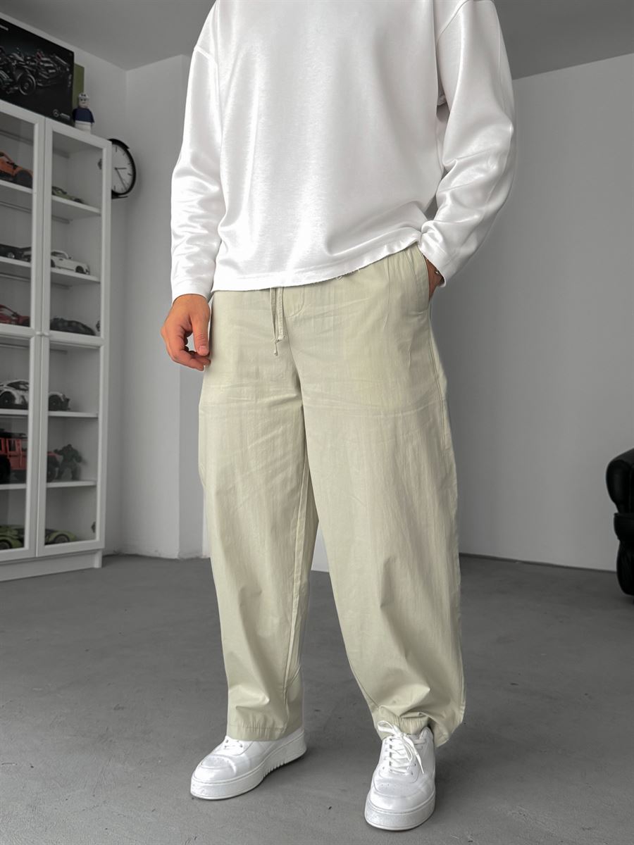 Light Green Slim Loose Fit Trousers JJ-118