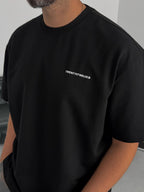Black Embossed Two-Thread Oversize T-Shirt TW-1066