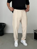 Beige Straight Fit Textured Trousers TW-1011