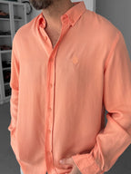 Powder Pink Embroidered Tencel Oversize Shirt G-5792