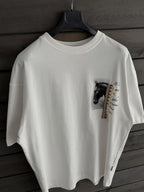 White Tassel Horse Print Oversize T-Shirt SW-5106