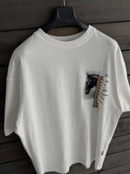 White Tassel Horse Print Oversize T-Shirt SW-5106