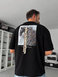 Black Tassel Horse Print Oversize T-Shirt SW-5106