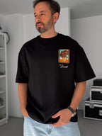 Black Vincent Patch Oversize T-Shirt SW-5083