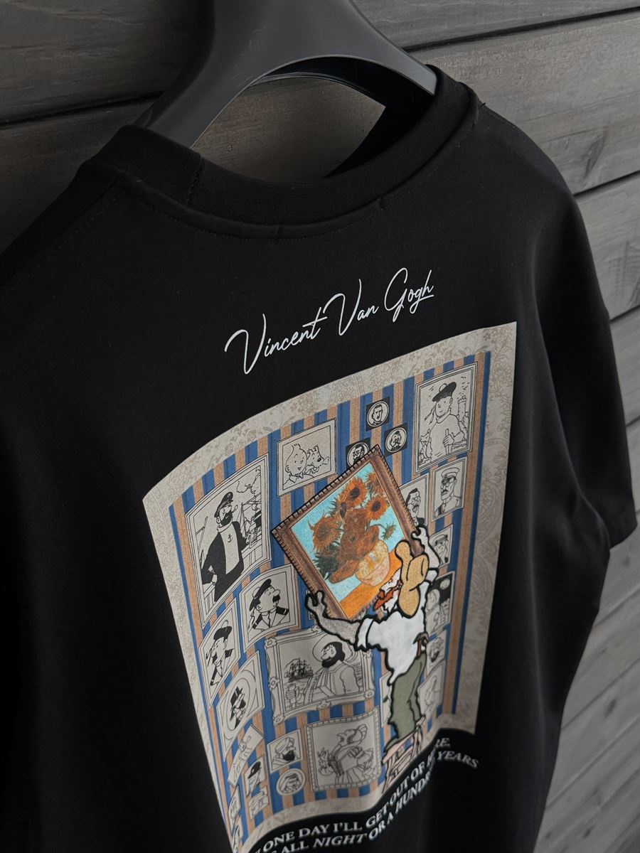 Black Vincent Patch Oversize T-Shirt SW-5083