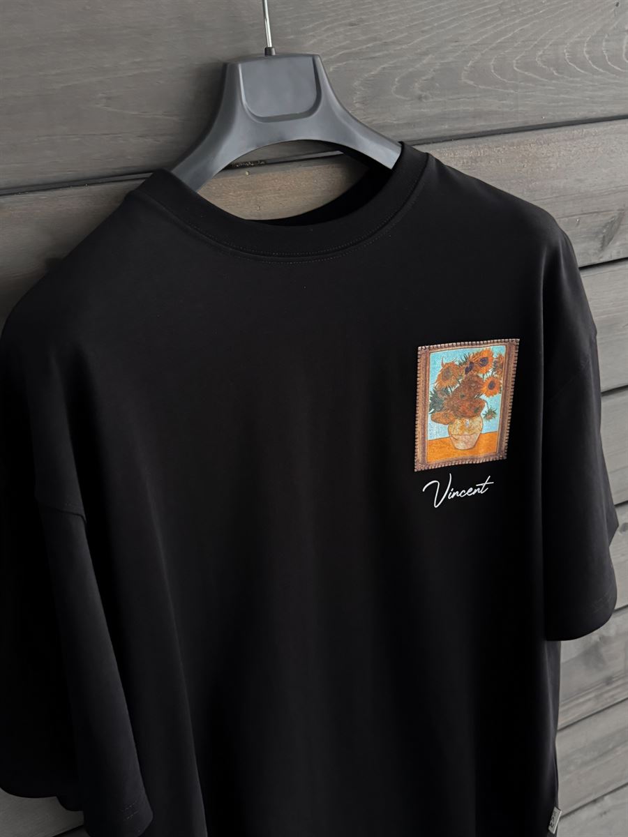 Black Vincent Patch Oversize T-Shirt SW-5083