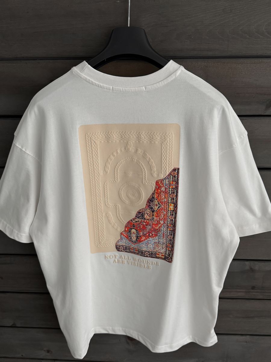 White Back Embossed Oversize T-Shirt SW-5084