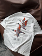 White Goose Patch Oversize T-Shirt SW-5057