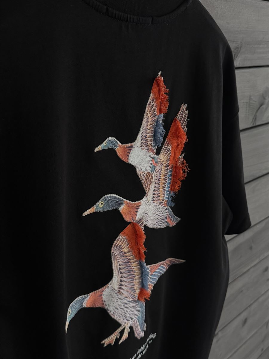 Black Goose Patch Oversize T-Shirt SW-5057