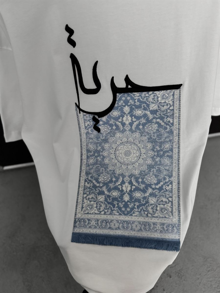 White Carpet Patch Oversize T-Shirt SW-5052