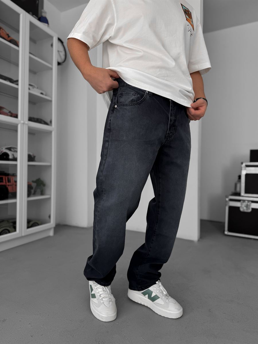 Anthracite Distressed Baggy Jeans GJ-17056/1