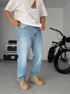 Light Blue Effect Baggy Jeans GJ-17052-930-969