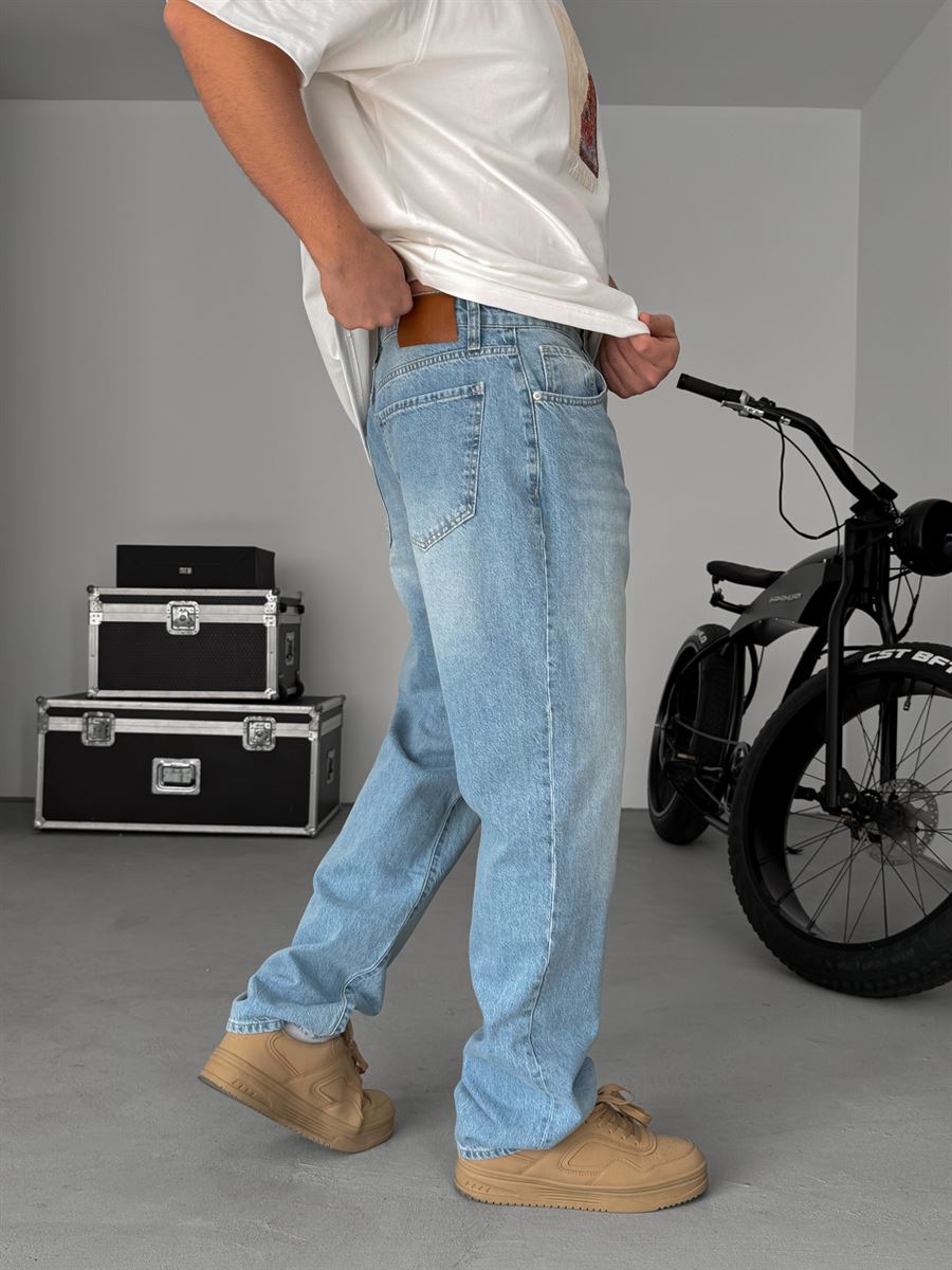 Light Blue Effect Baggy Jeans GJ-17052-930-969