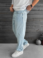 Ice Blue Effect Baggy Jeans GJ-17052-930-969