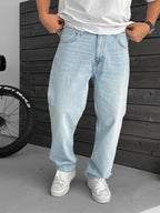 Ice Blue Effect Baggy Jeans GJ-17052-930-969