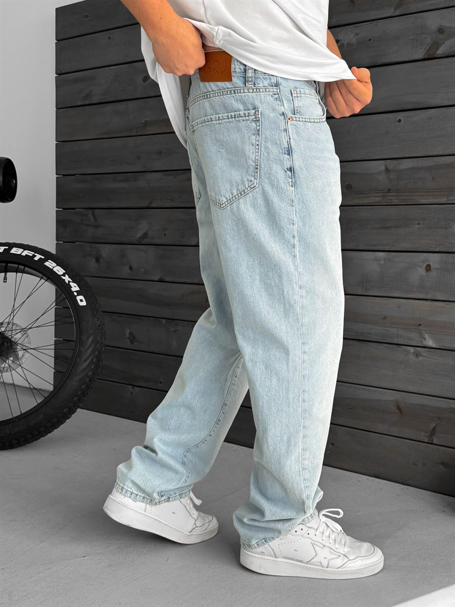 Ice Blue Effect Baggy Jeans GJ-17052-930-969