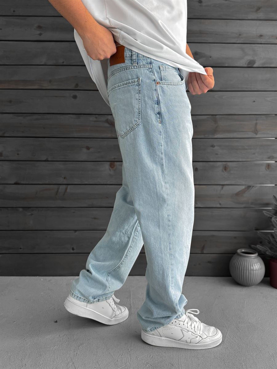 Ice Blue Effect Baggy Jeans GJ-17052-930-969