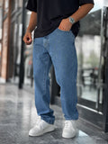 Blue Speckled Baggy Jeans GJ-16957-16974