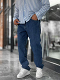 Navy Blue Speckled Baggy Jeans GJ-16957-16974