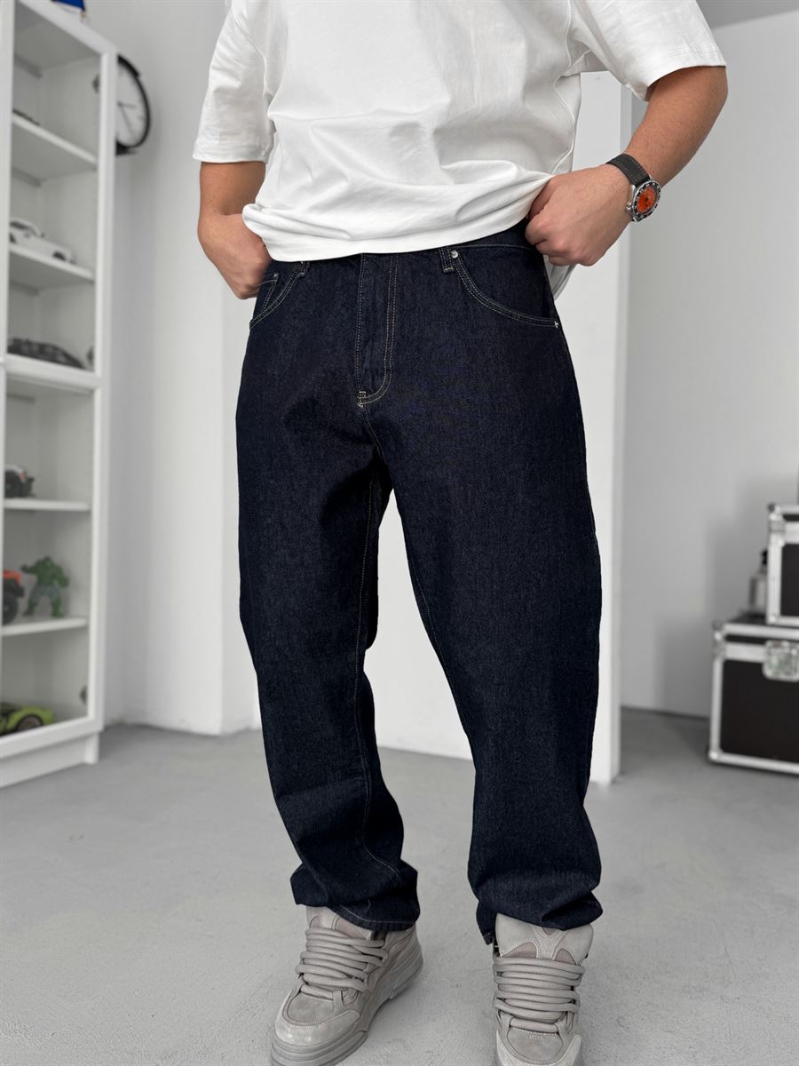 Navy Blue Basic Baggy Jean GJ-16969/16974