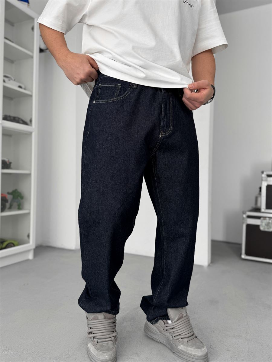 Navy Blue Basic Baggy Jean GJ-16969/16974