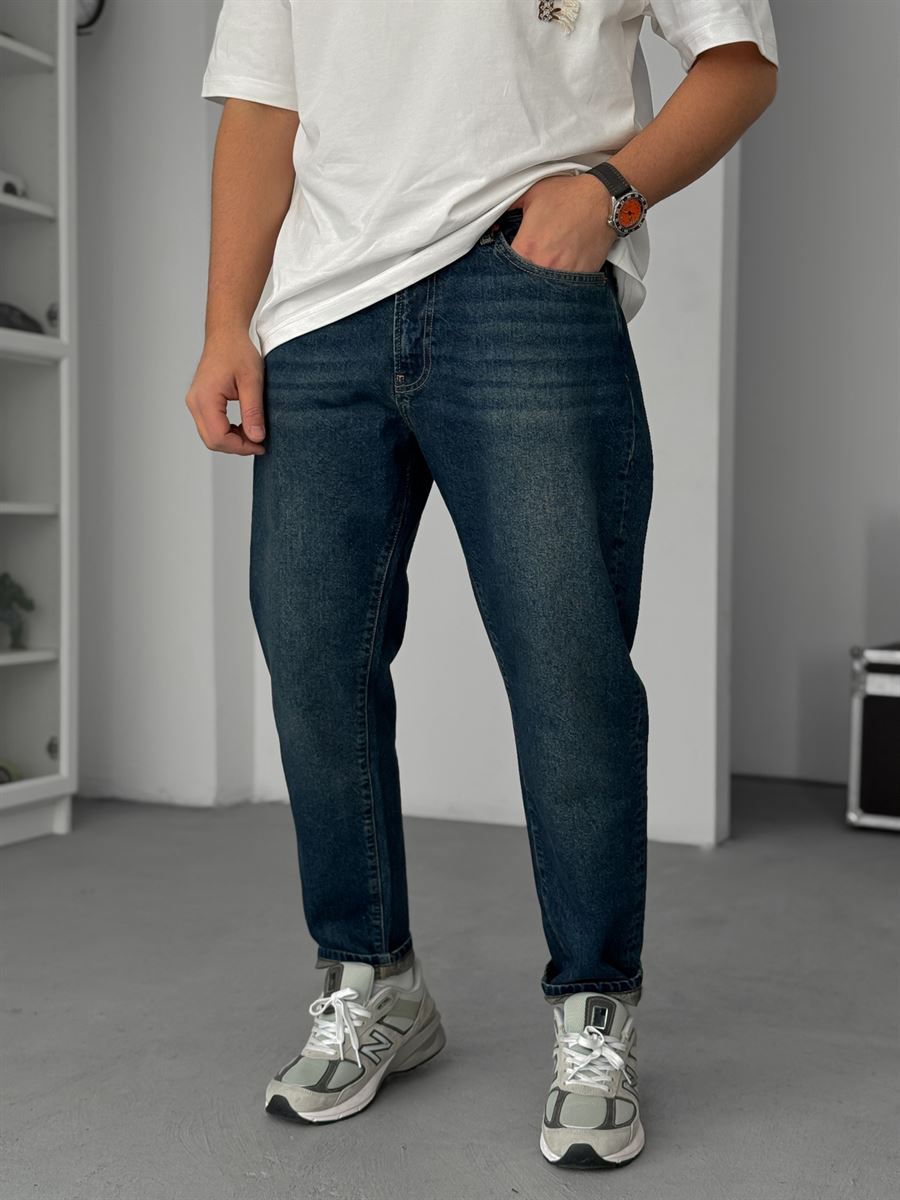 Dark Blue Effect Boyfriend Jeans GJ-17045/17082