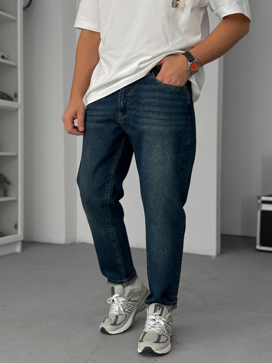 Dark Blue Effect Boyfriend Jeans GJ-17045/17082