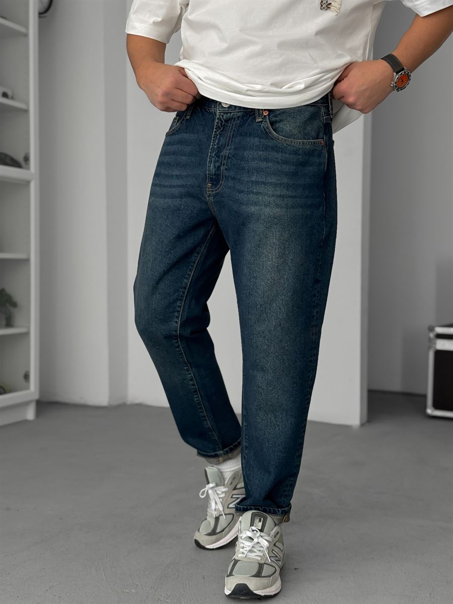 Dark Blue Effect Boyfriend Jeans GJ-17045/17082
