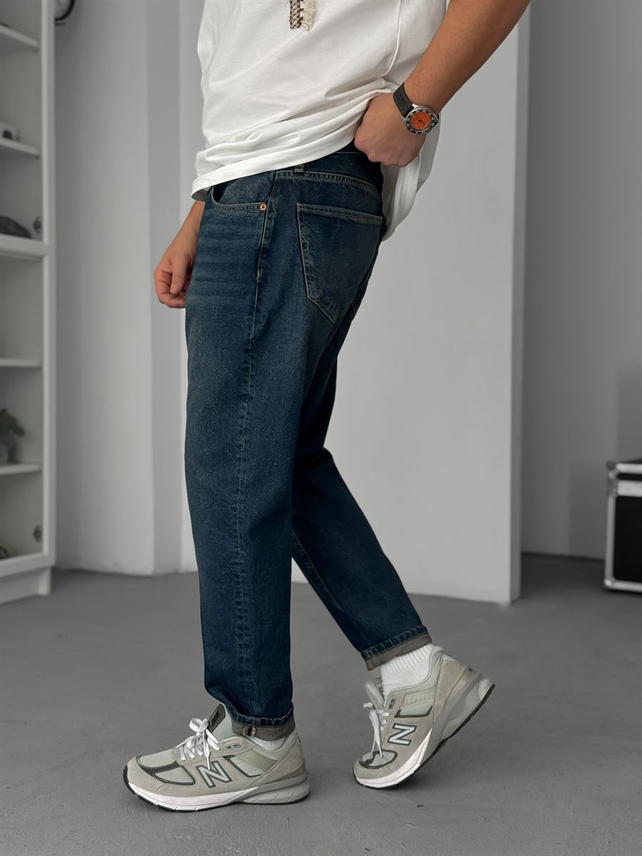 Dark Blue Effect Boyfriend Jeans GJ-17045/17082
