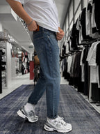 Dark Blue Mottled Boyfriend Jeans GJ-17029/17046