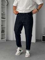 Navy Blue Speckled Boyfriend Jeans GJ-17029/17046