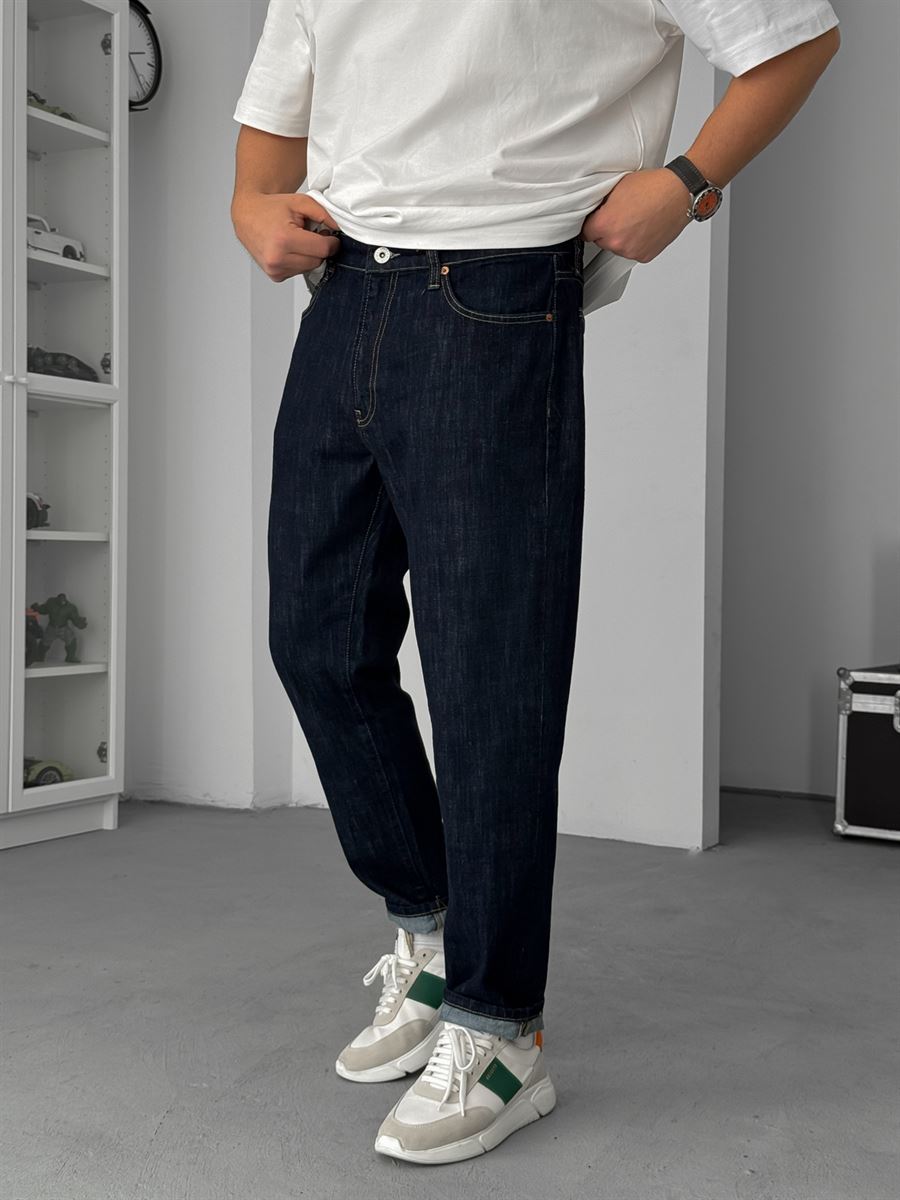 Navy Blue Speckled Boyfriend Jeans GJ-17029/17046