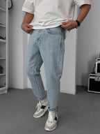Ice Blue Speckled Boyfriend Jeans GJ-17029/17046