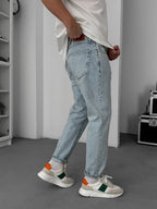 Ice Blue Speckled Boyfriend Jeans GJ-17029/17046