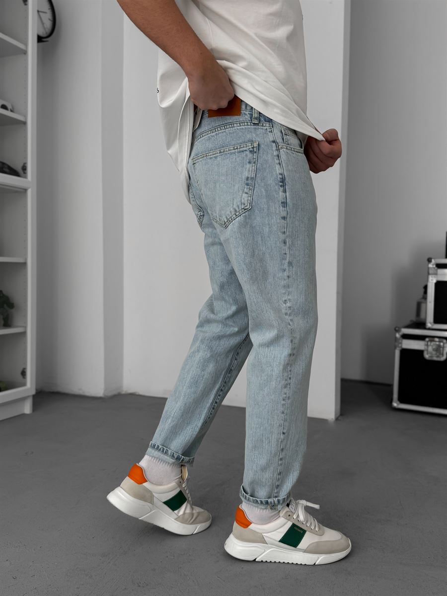 Ice Blue Speckled Boyfriend Jeans GJ-17029/17046