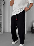 Black Baggy Sweatpants with Stitch Detail GJ-17064