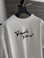 White Oversize T-Shirt with Embossed Back Embroidery SW-5116