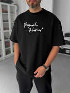 Black Oversize T-Shirt with Embossed Back Embroidery SW-5116