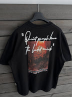 Black Oversize T-Shirt with Embossed Back Embroidery SW-5116