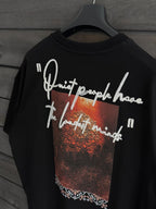 Black Oversize T-Shirt with Embossed Back Embroidery SW-5116