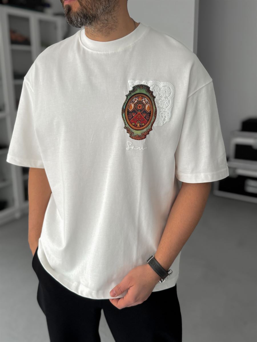 White Mirror Carpet Oversize T-Shirt SW-5092