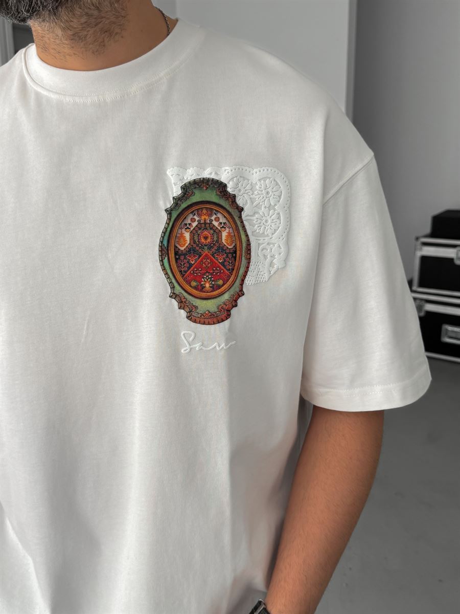 White Mirror Carpet Oversize T-Shirt SW-5092