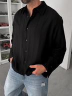 Black Vertical Striped Shirt JJ-134